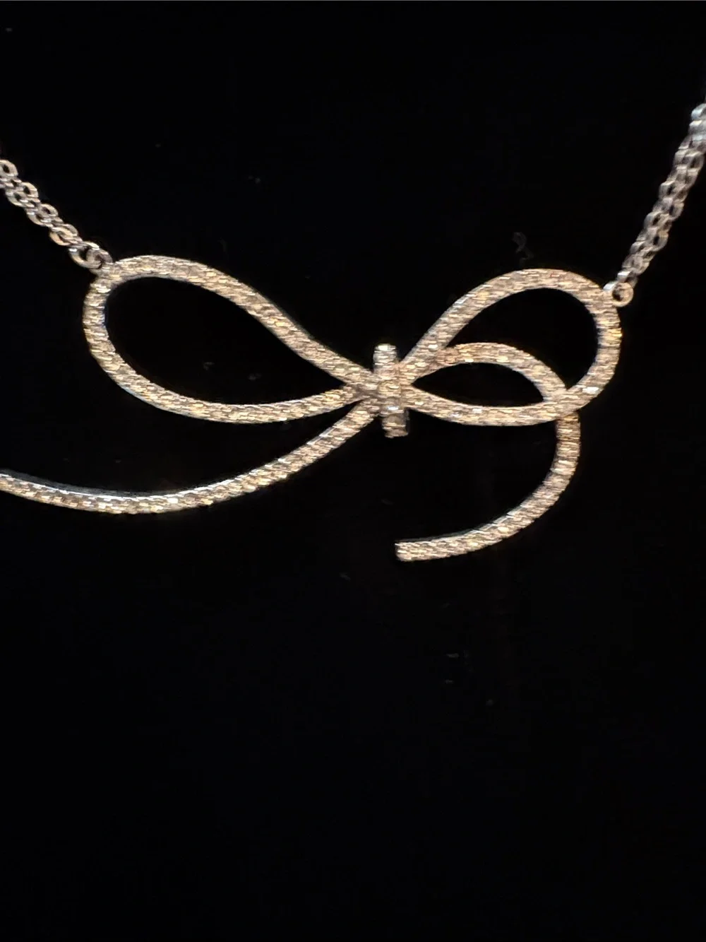 Crystal Bowknot Pendant Necklace & Drop Earrings Set Bridal, Weddings, Prom